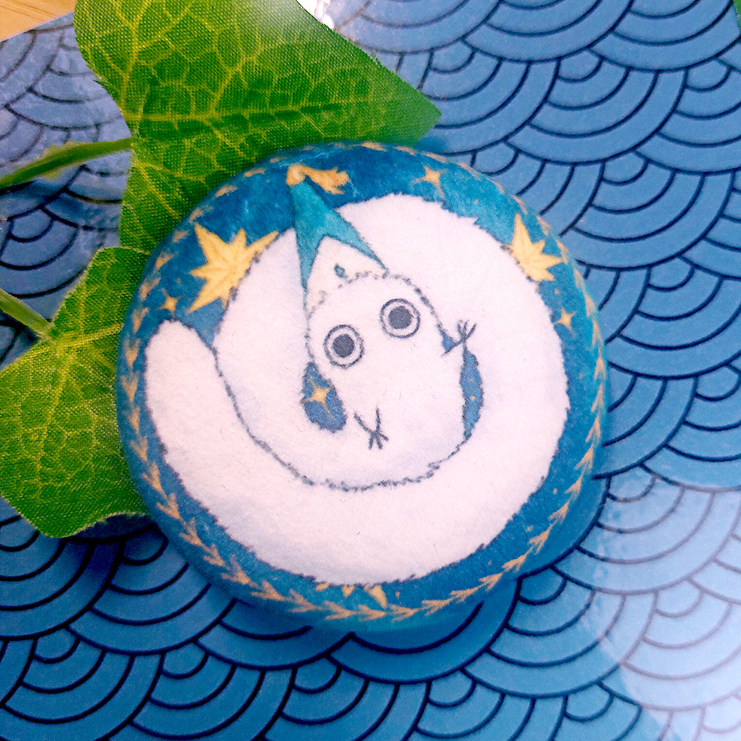 Cute Fluffy Brush Creature Plush Badge