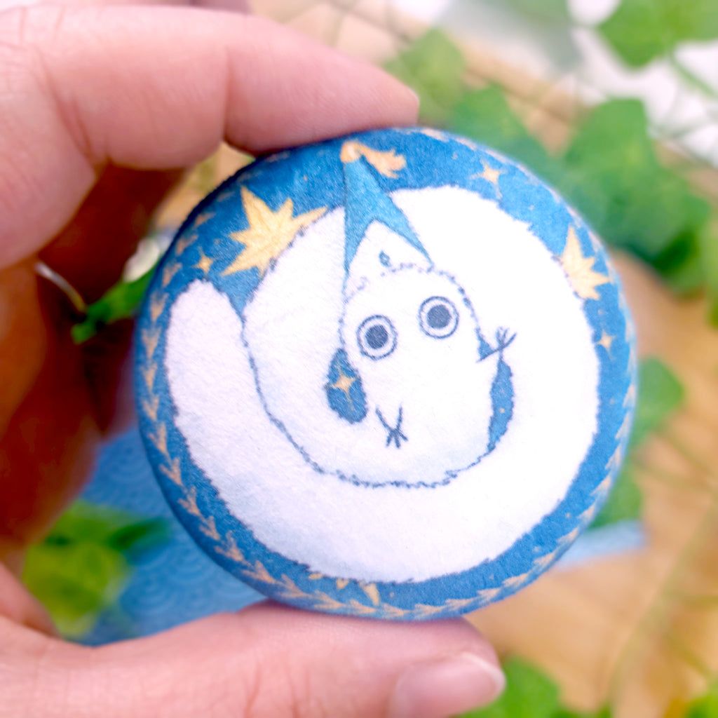 Cute Fluffy Brush Creature Plush Badge