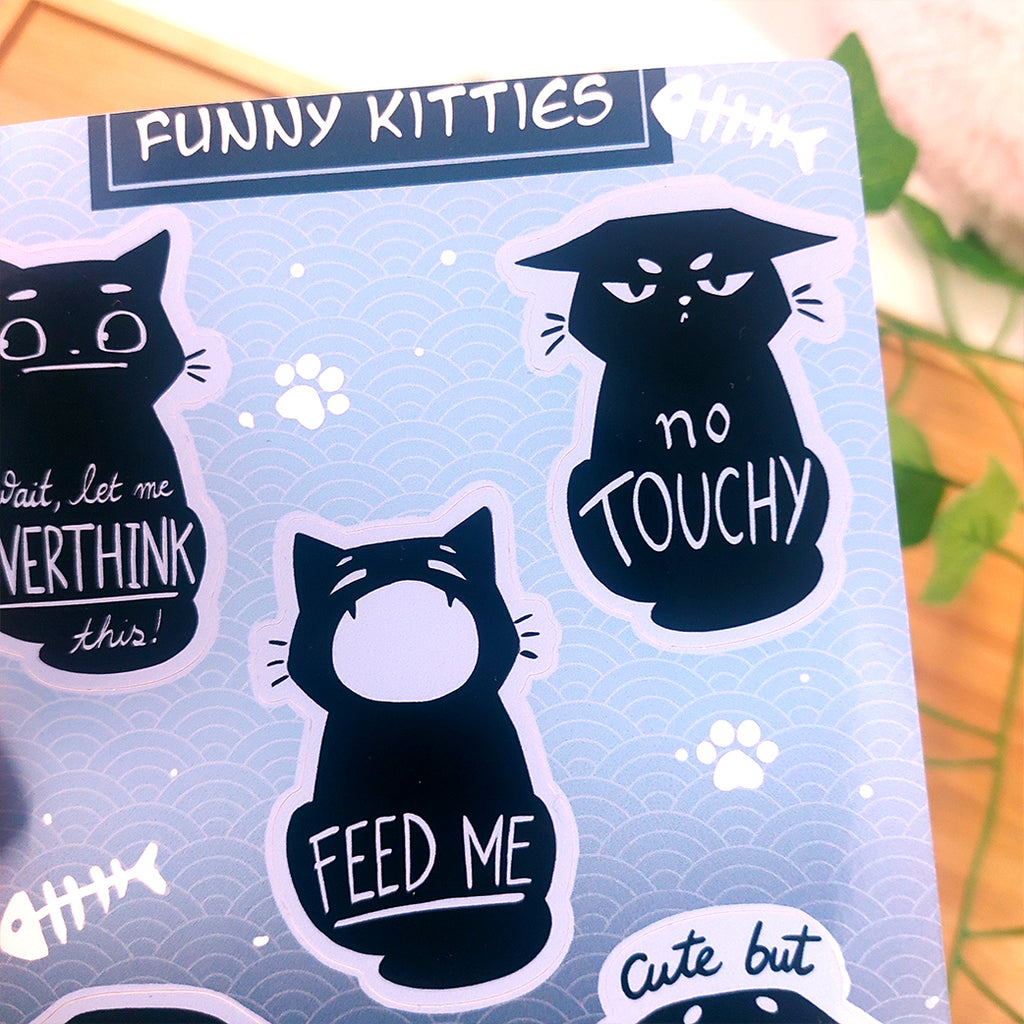Relatable Funny Cat Sticker Sheets